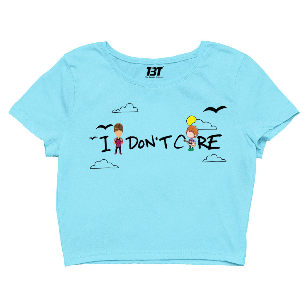 justin bieber i don't care crop top music band buy online india the banyan tee tbt men women girls boys unisex sky blue