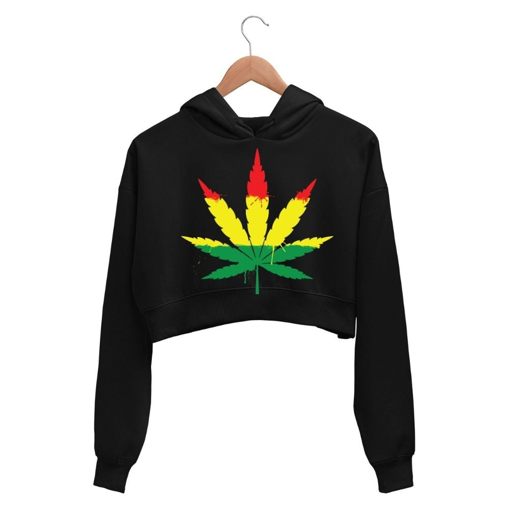 bob marley unity leaf crop hoodie hooded sweatshirt upper winterwear music band buy online india the banyan tee tbt men women girls boys unisex black 
