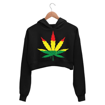 bob marley unity leaf crop hoodie hooded sweatshirt upper winterwear music band buy online india the banyan tee tbt men women girls boys unisex black 
