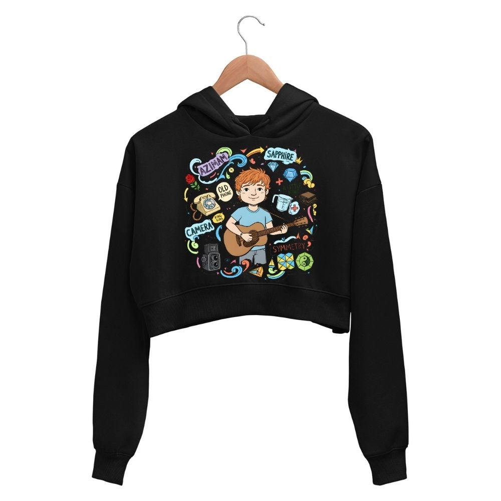 ed sheeran gingerverse crop hoodie hooded sweatshirt upper winterwear music band buy online india the banyan tee tbt men women girls boys unisex black 