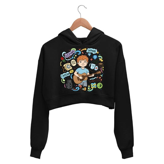 ed sheeran gingerverse crop hoodie hooded sweatshirt upper winterwear music band buy online india the banyan tee tbt men women girls boys unisex black 