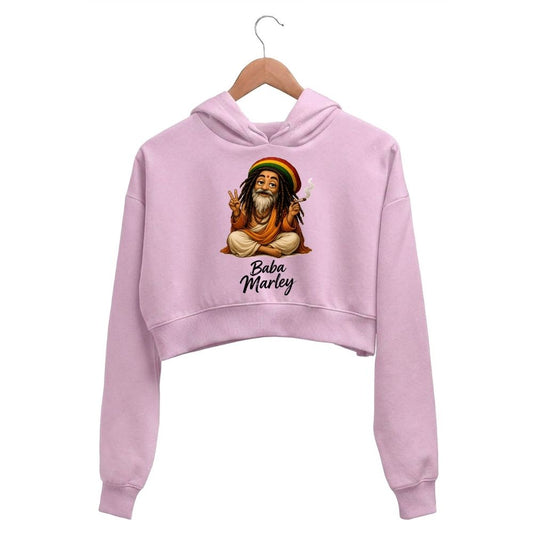 bob marley baba marley crop hoodie hooded sweatshirt upper winterwear music band buy online india the banyan tee tbt men women girls boys unisex baby pink 