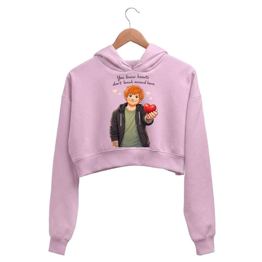 ed sheeran hearts don't break around here crop hoodie hooded sweatshirt upper winterwear music band buy online india the banyan tee tbt men women girls boys unisex baby pink 