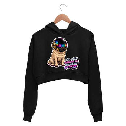 daft punk daft pug crop hoodie hooded sweatshirt upper winterwear music band buy online india the banyan tee tbt men women girls boys unisex black 