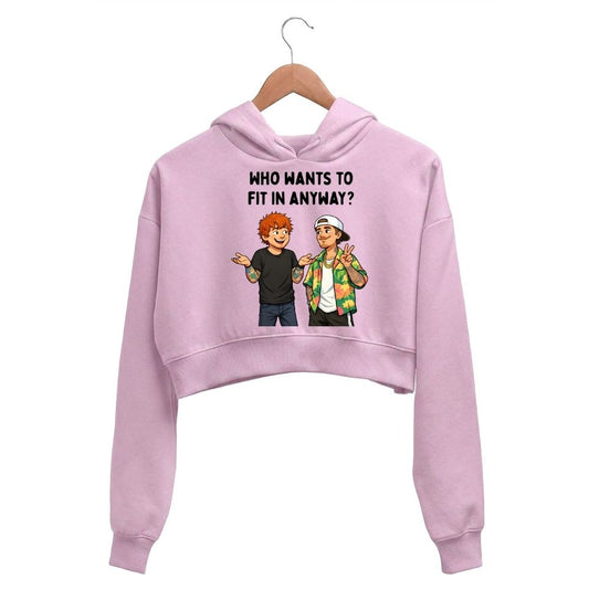 ed sheeran who wants to fit in crop hoodie hooded sweatshirt upper winterwear music band buy online india the banyan tee tbt men women girls boys unisex baby pink 