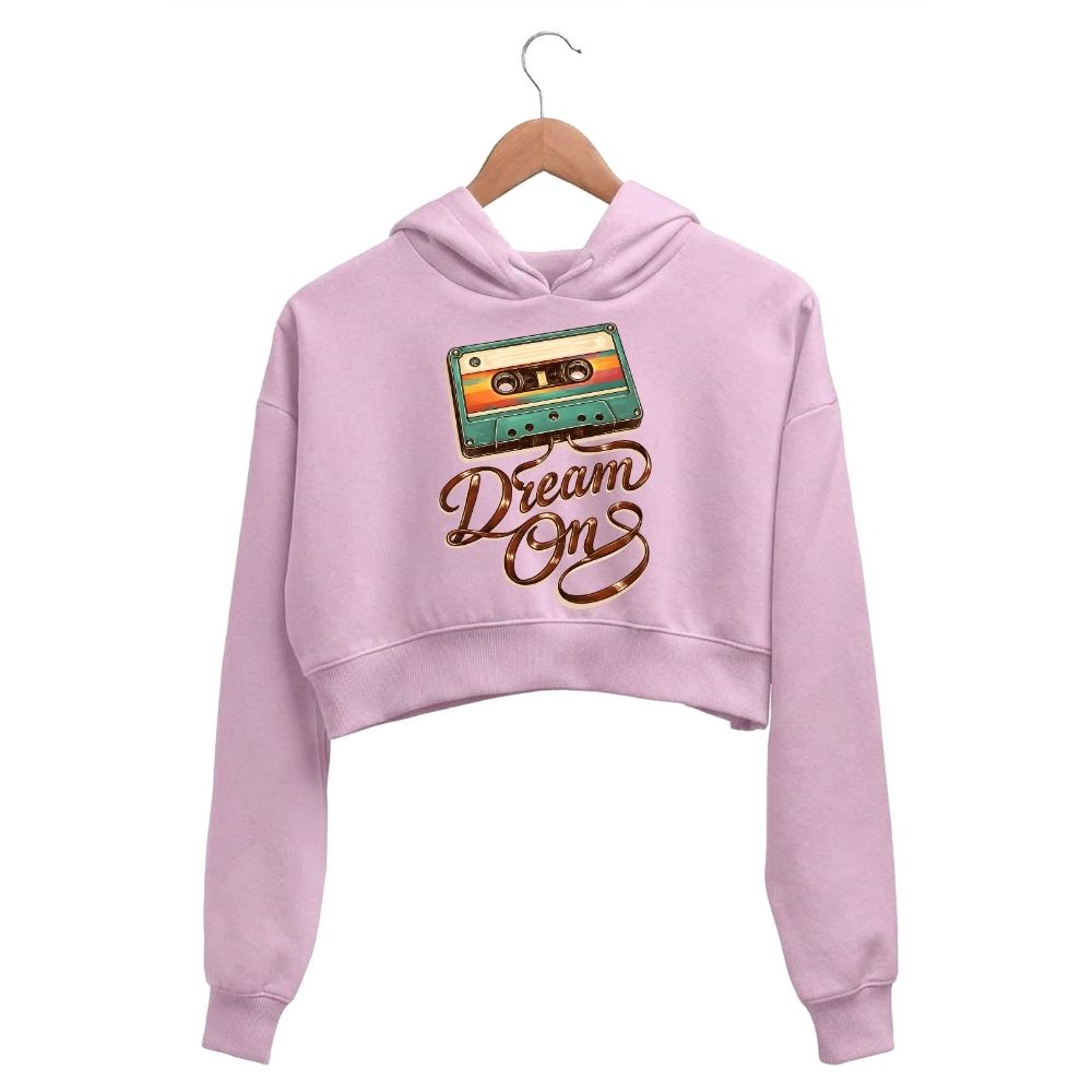 aerosmith dream on crop hoodie hooded sweatshirt upper winterwear music band buy online india the banyan tee tbt men women girls boys unisex baby pink 