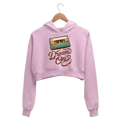 aerosmith dream on crop hoodie hooded sweatshirt upper winterwear music band buy online india the banyan tee tbt men women girls boys unisex baby pink 