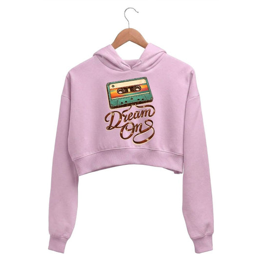 aerosmith dream on crop hoodie hooded sweatshirt upper winterwear music band buy online india the banyan tee tbt men women girls boys unisex baby pink 