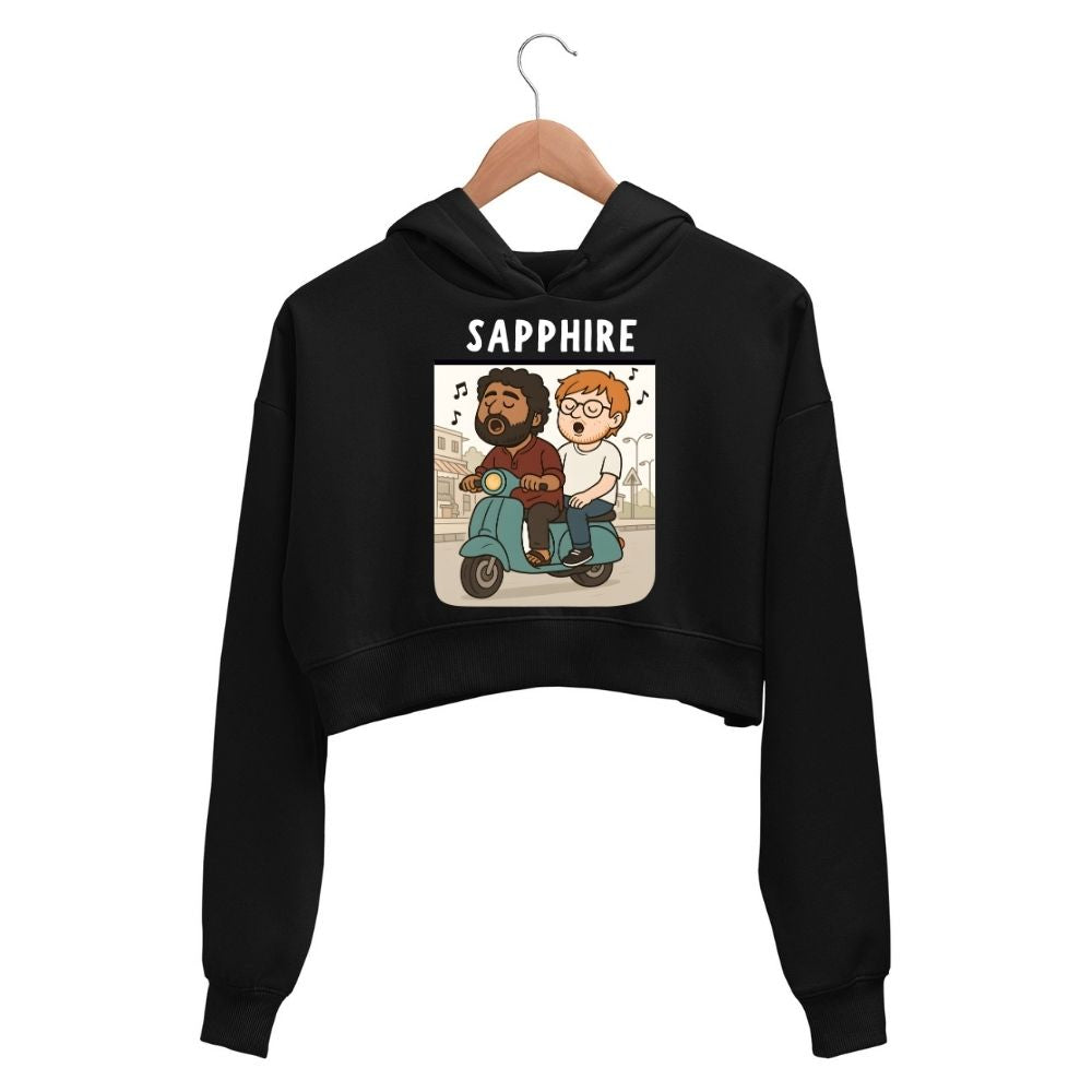 ed sheeran sapphire crop hoodie hooded sweatshirt upper winterwear music band buy online india the banyan tee tbt men women girls boys unisex black 