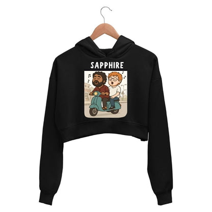 ed sheeran sapphire crop hoodie hooded sweatshirt upper winterwear music band buy online india the banyan tee tbt men women girls boys unisex black 
