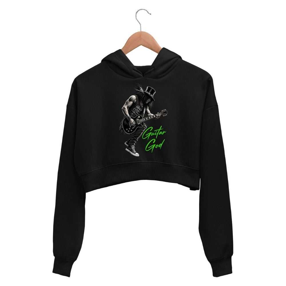 guns n' roses guitar god crop hoodie hooded sweatshirt upper winterwear music band buy online india the banyan tee tbt men women girls boys unisex black 