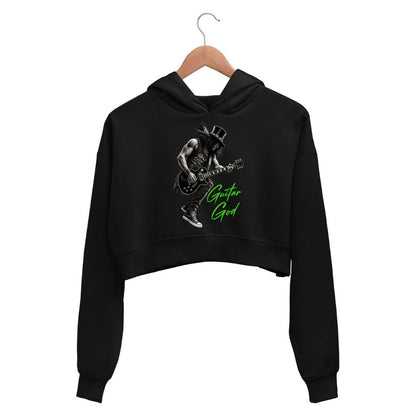 guns n' roses guitar god crop hoodie hooded sweatshirt upper winterwear music band buy online india the banyan tee tbt men women girls boys unisex black 