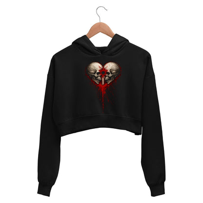 bullet for my valentine bullet heart crop hoodie hooded sweatshirt upper winterwear music band buy online india the banyan tee tbt men women girls boys unisex black 