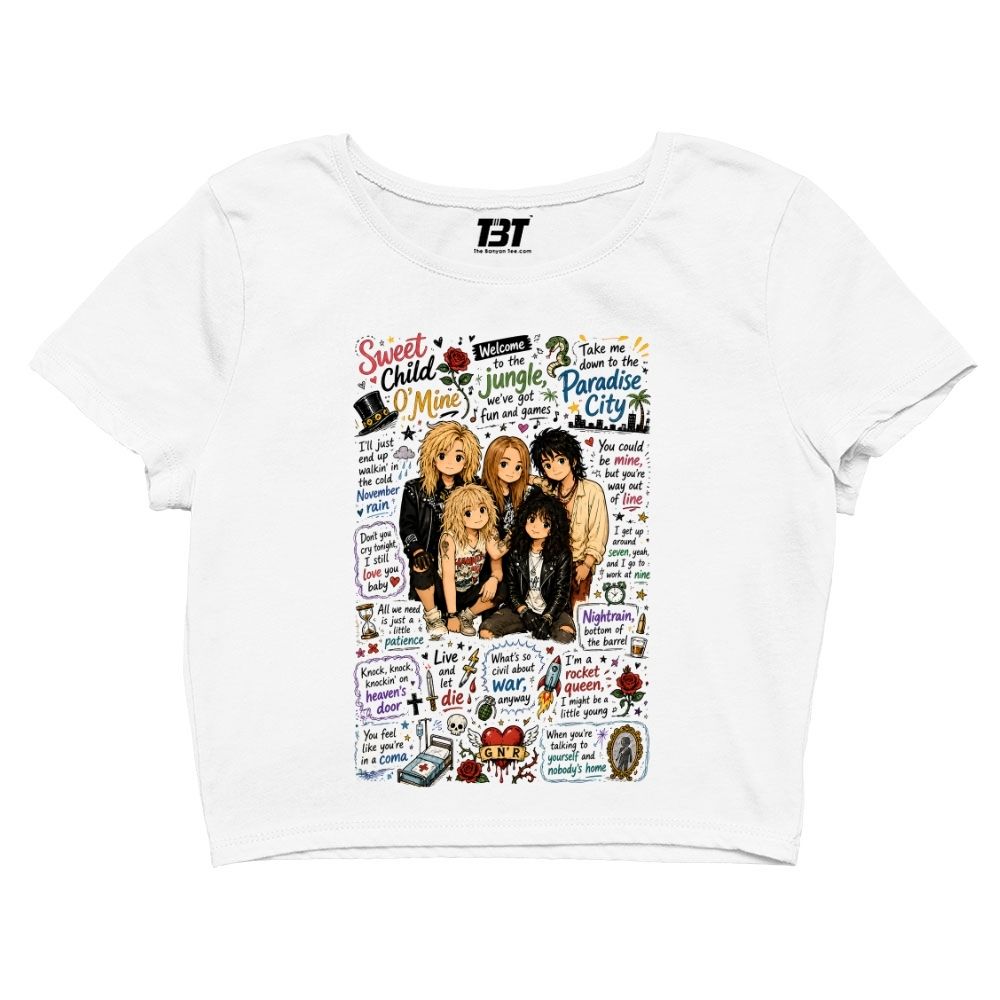 guns n' roses appetite for doodles crop top music band buy online india the banyan tee tbt men women girls boys unisex s 