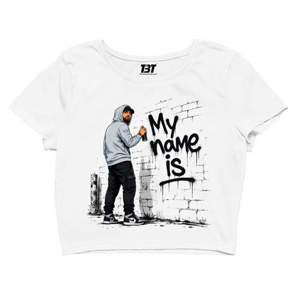 eminem my name is crop top music band buy online india the banyan tee tbt men women girls boys unisex s 