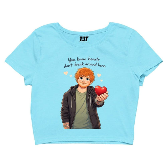 ed sheeran hearts don't break around here crop top music band buy online india the banyan tee tbt men women girls boys unisex s 