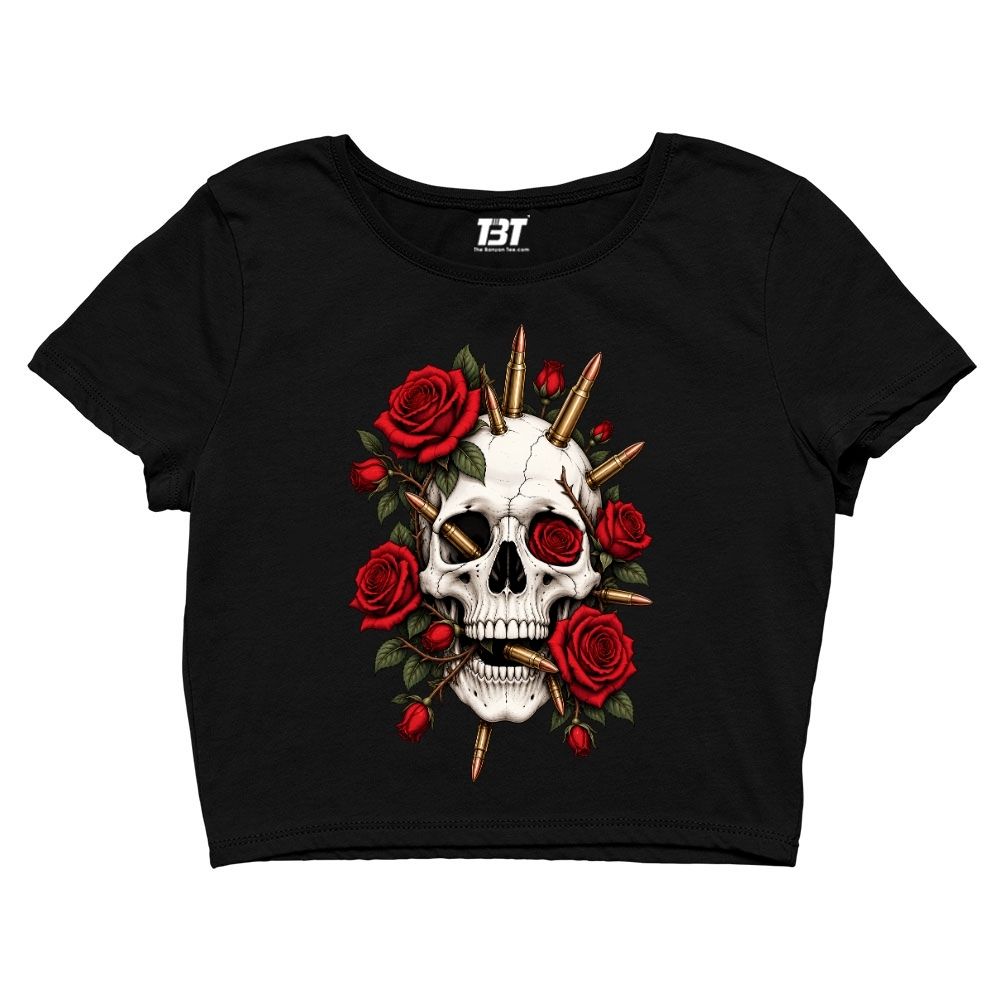 guns n' roses bullet bloom crop top music band buy online india the banyan tee tbt men women girls boys unisex s 