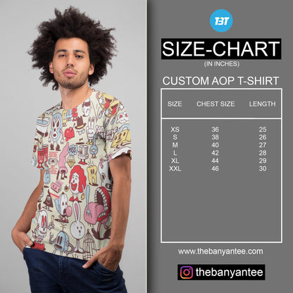 The Banyan Tee All Over Printed T-shirt Size Chart