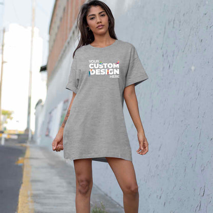 Grey Melange T-shirt Dress by The Banyan Tee Custom