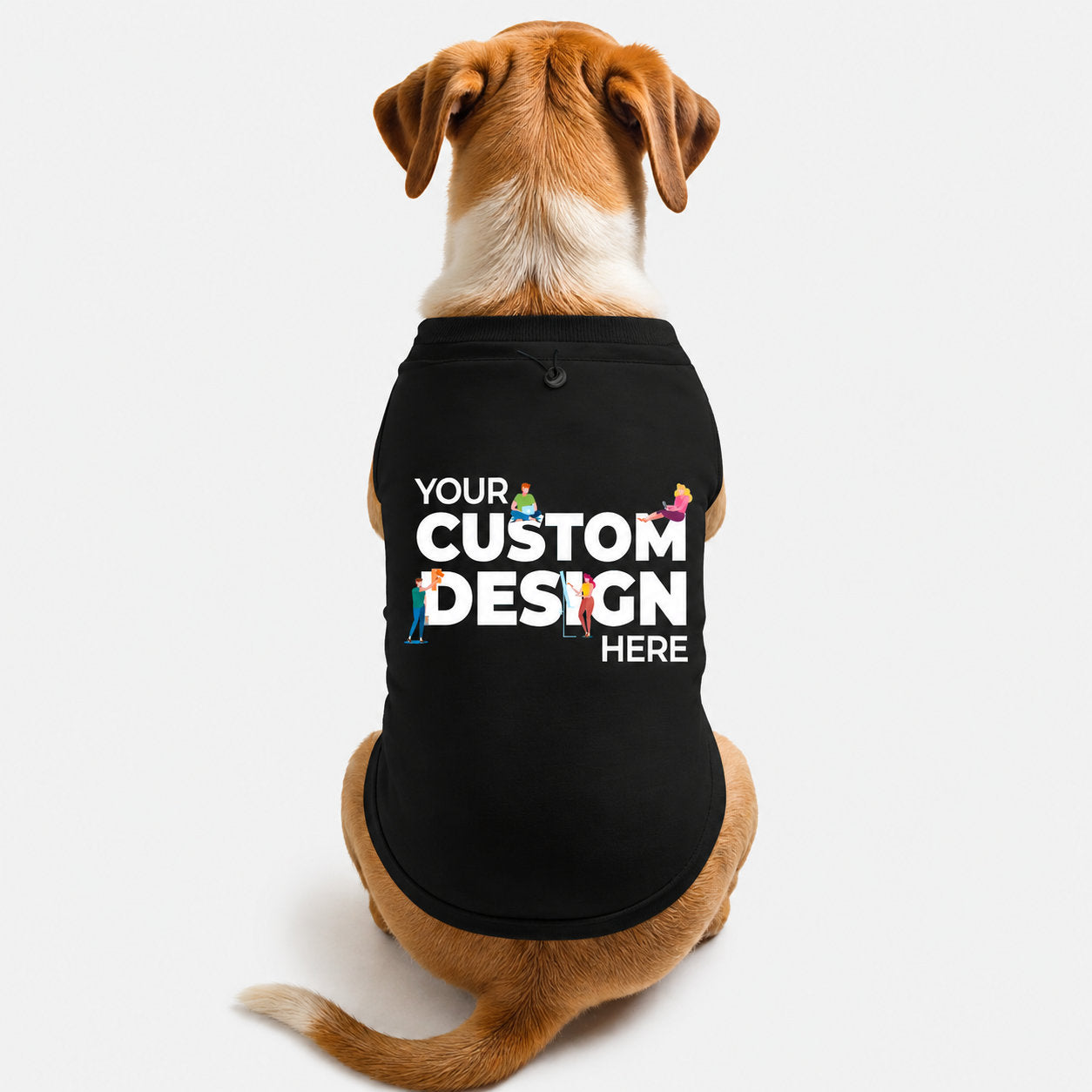 Custom Dog T-shirt customizable personalised customized Tee Puppy Black