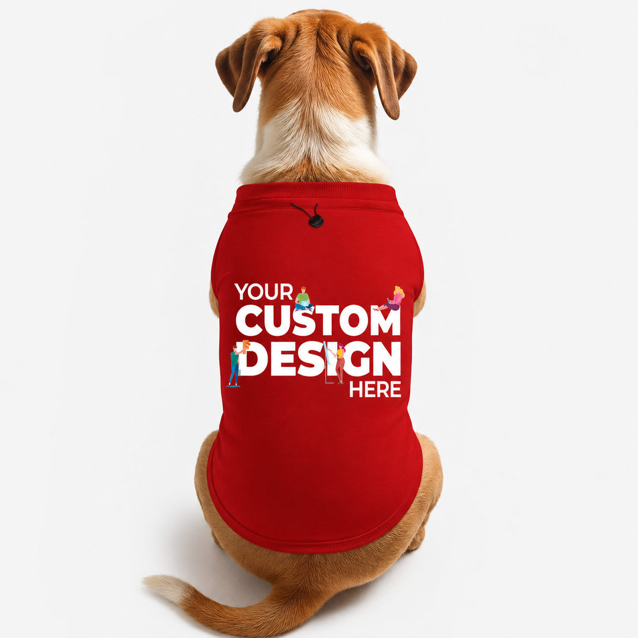 Custom Dog T-shirt customizable personalised customized Tee Puppy  Red