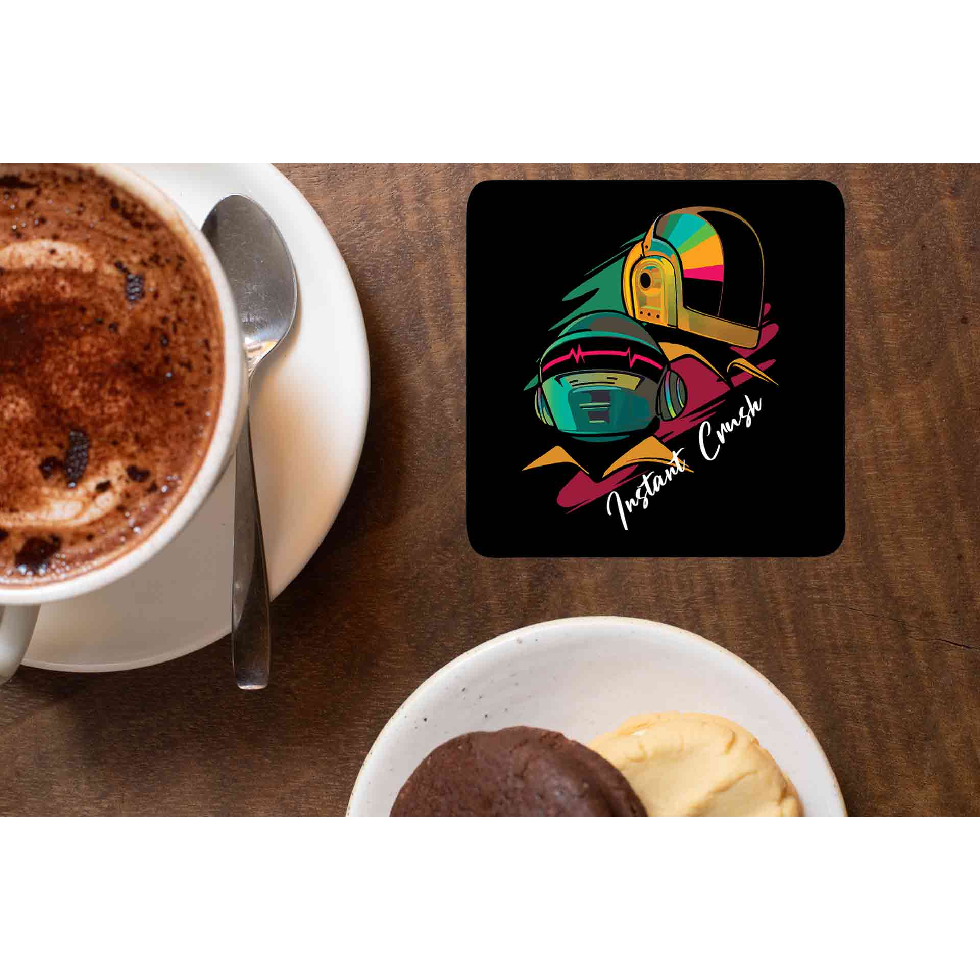 daft punk instant crush coasters wooden table cups indian music band buy online india the banyan tee tbt men women girls boys unisex