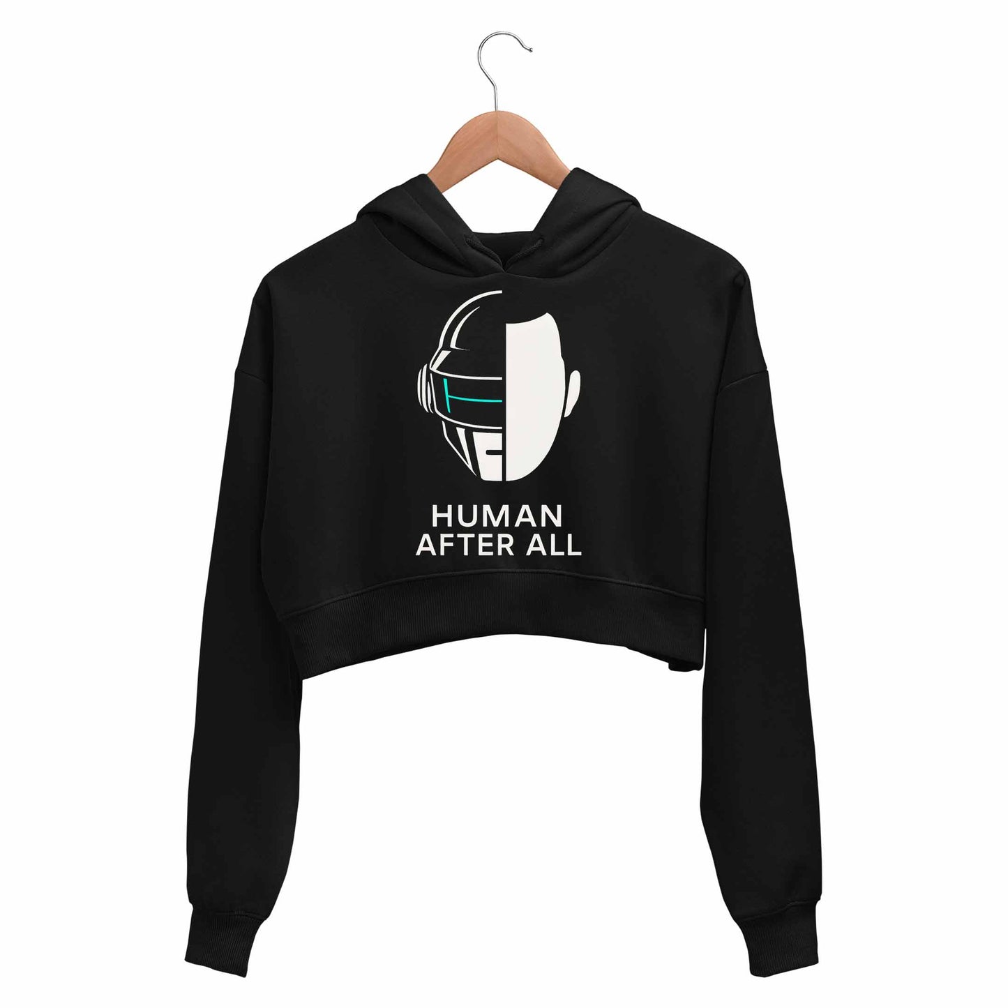 daft punk human after all crop hoodie hooded sweatshirt upper winterwear music band buy online india the banyan tee tbt men women girls boys unisex black