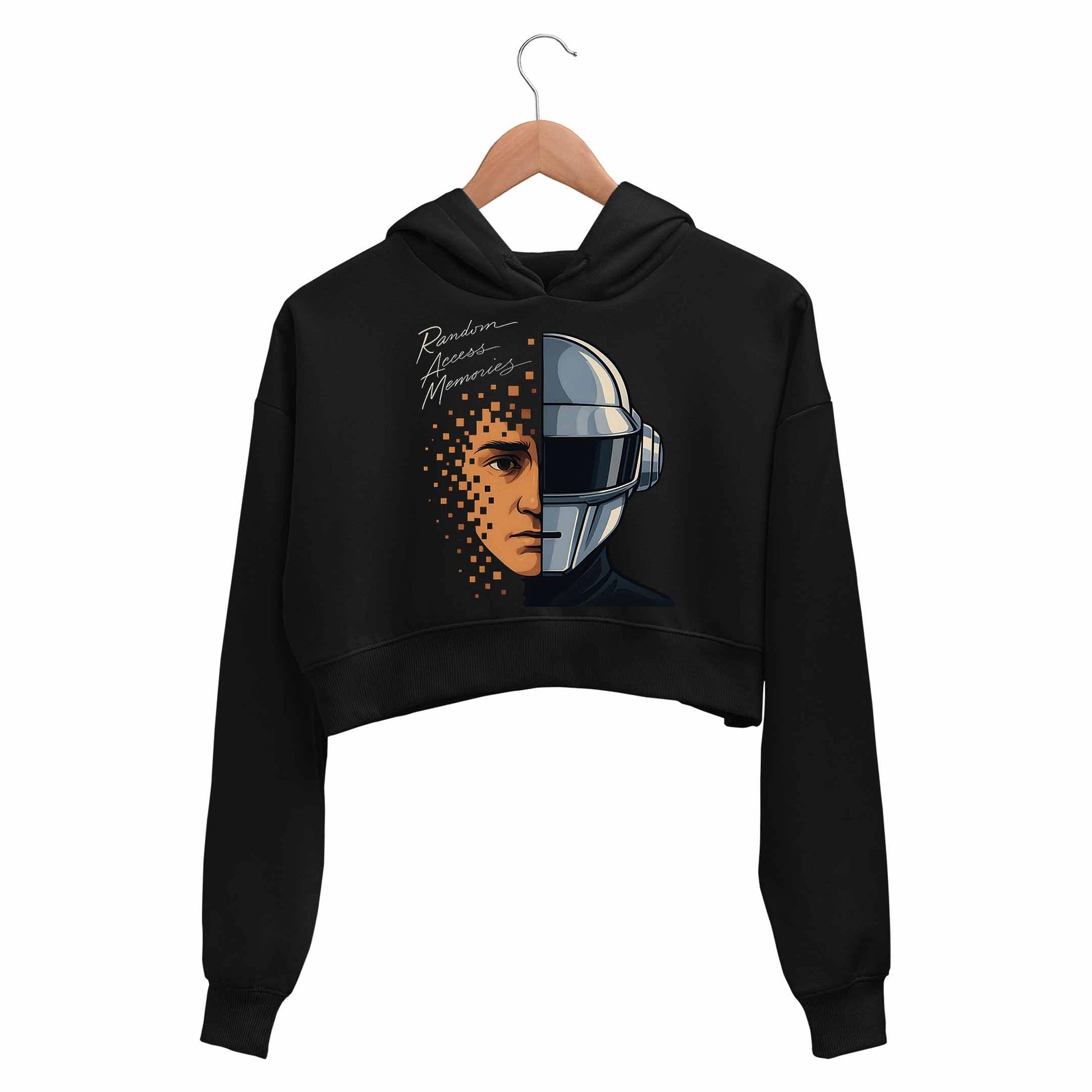 daft punk random access memory crop hoodie hooded sweatshirt upper winterwear music band buy online india the banyan tee tbt men women girls boys unisex black