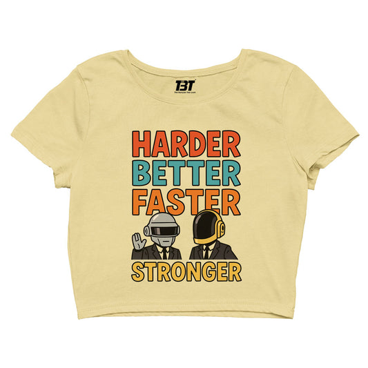 daft punk harder, better, faster, stronger crop top music band buy online india the banyan tee tbt men women girls boys unisex black