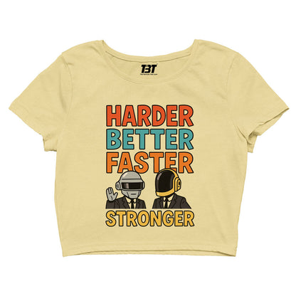daft punk harder, better, faster, stronger crop top music band buy online india the banyan tee tbt men women girls boys unisex black