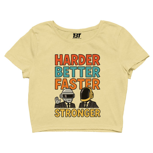 daft punk harder, better, faster, stronger crop top music band buy online india the banyan tee tbt men women girls boys unisex black