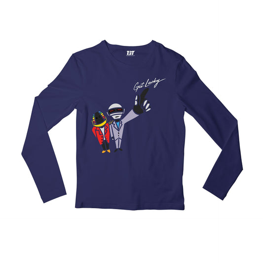 daft punk get lucky full sleeves long sleeves music band buy online india the banyan tee tbt men women girls boys unisex navy