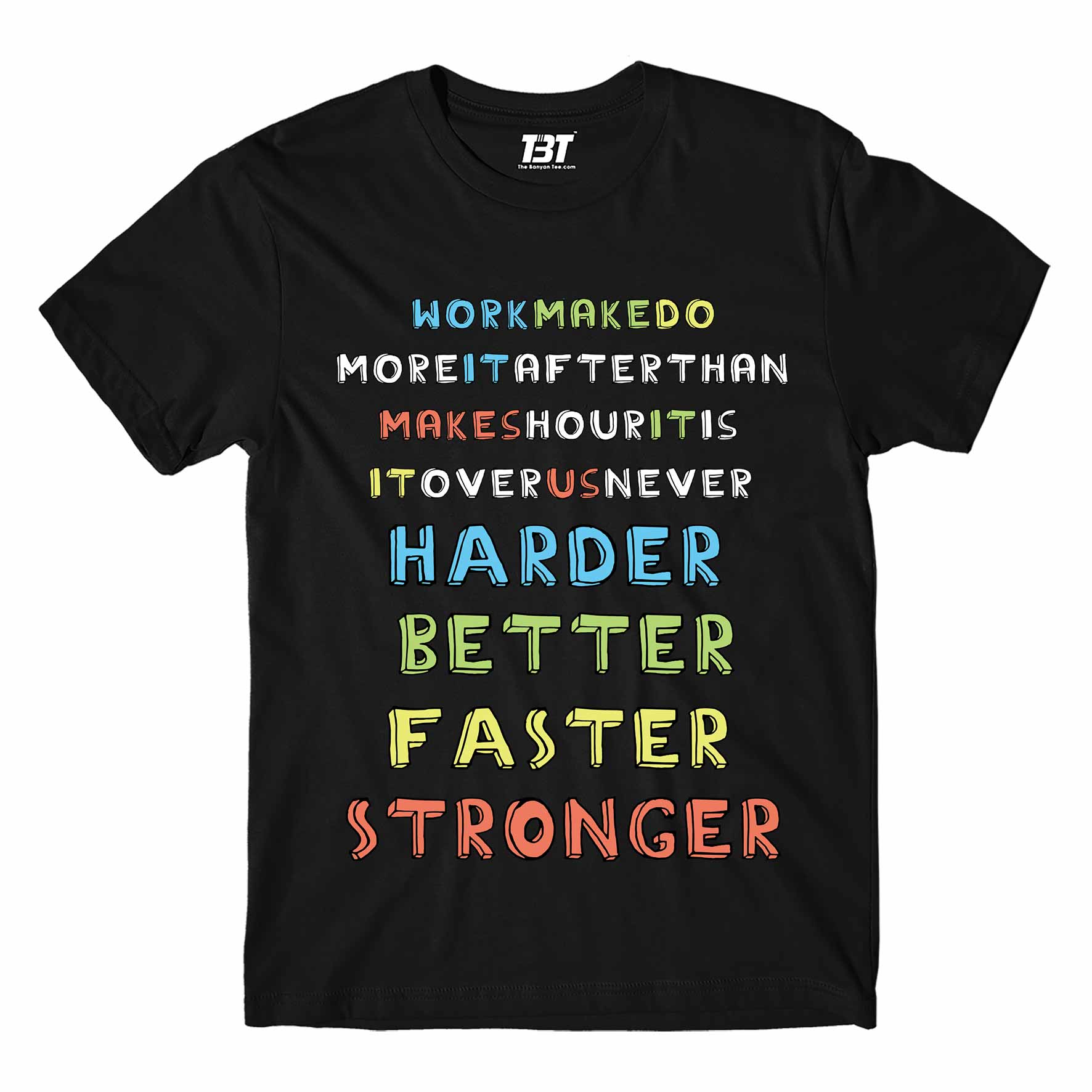 daft punk harder, better, faster, stronger t-shirt music band buy online india the banyan tee tbt men women girls boys unisex black