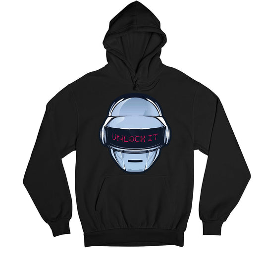 daft punk unlock it hoodie hooded sweatshirt winterwear music band buy online india the banyan tee tbt men women girls boys unisex black