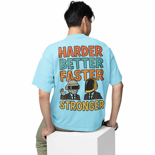 daft punk oversized t shirt - harder, better, faster, stronger music t-shirt black buy online india the banyan tee tbt men women girls boys unisex