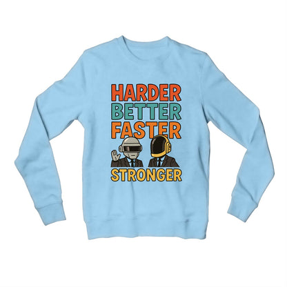 daft punk harder, better, faster, stronger sweatshirt upper winterwear music band buy online india the banyan tee tbt men women girls boys unisex black