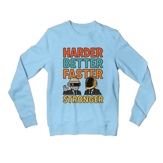 daft punk harder, better, faster, stronger sweatshirt upper winterwear music band buy online india the banyan tee tbt men women girls boys unisex black