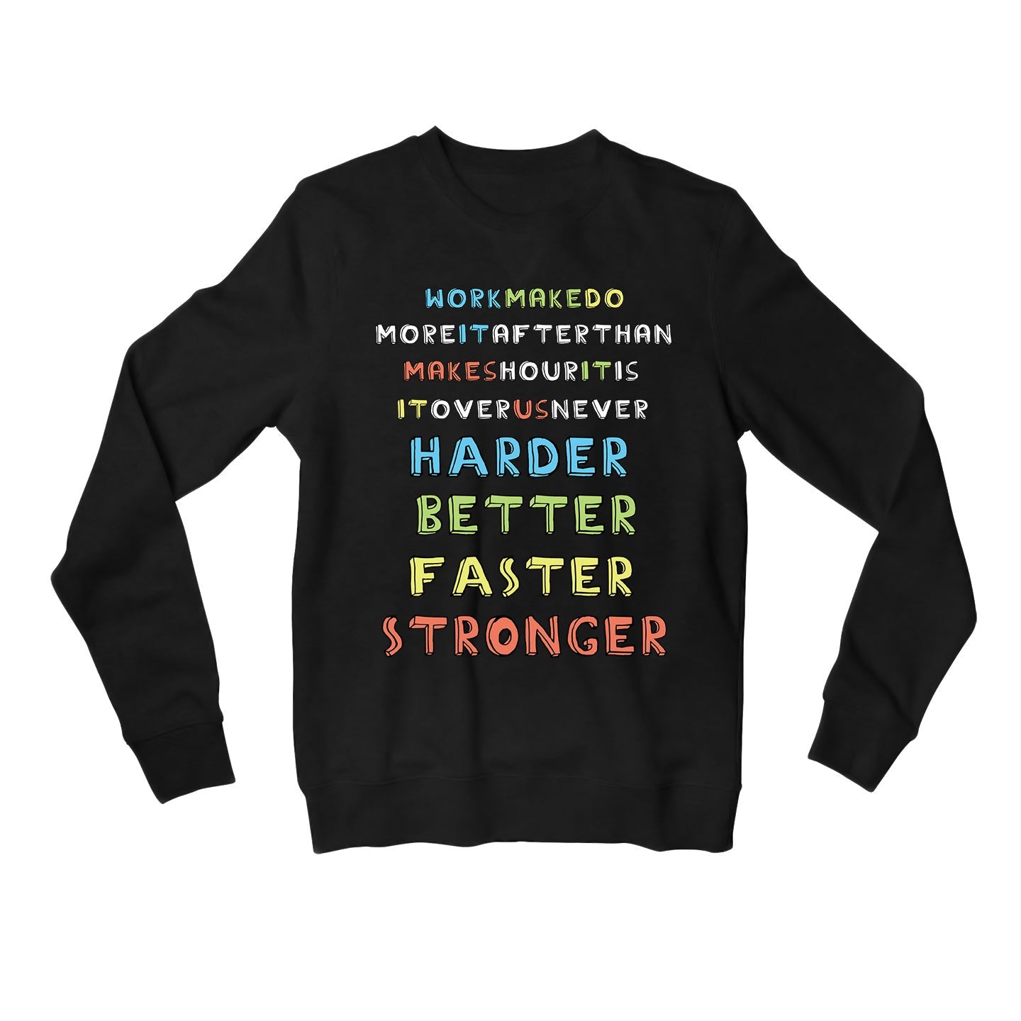 daft punk harder, better, faster, stronger sweatshirt upper winterwear music band buy online india the banyan tee tbt men women girls boys unisex black