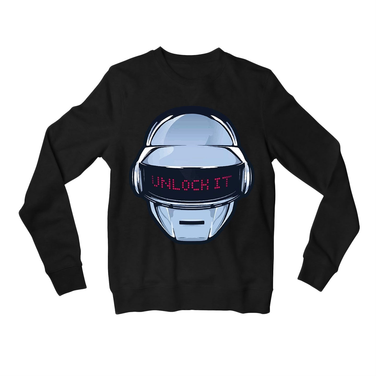 daft punk unlock it sweatshirt upper winterwear music band buy online india the banyan tee tbt men women girls boys unisex black