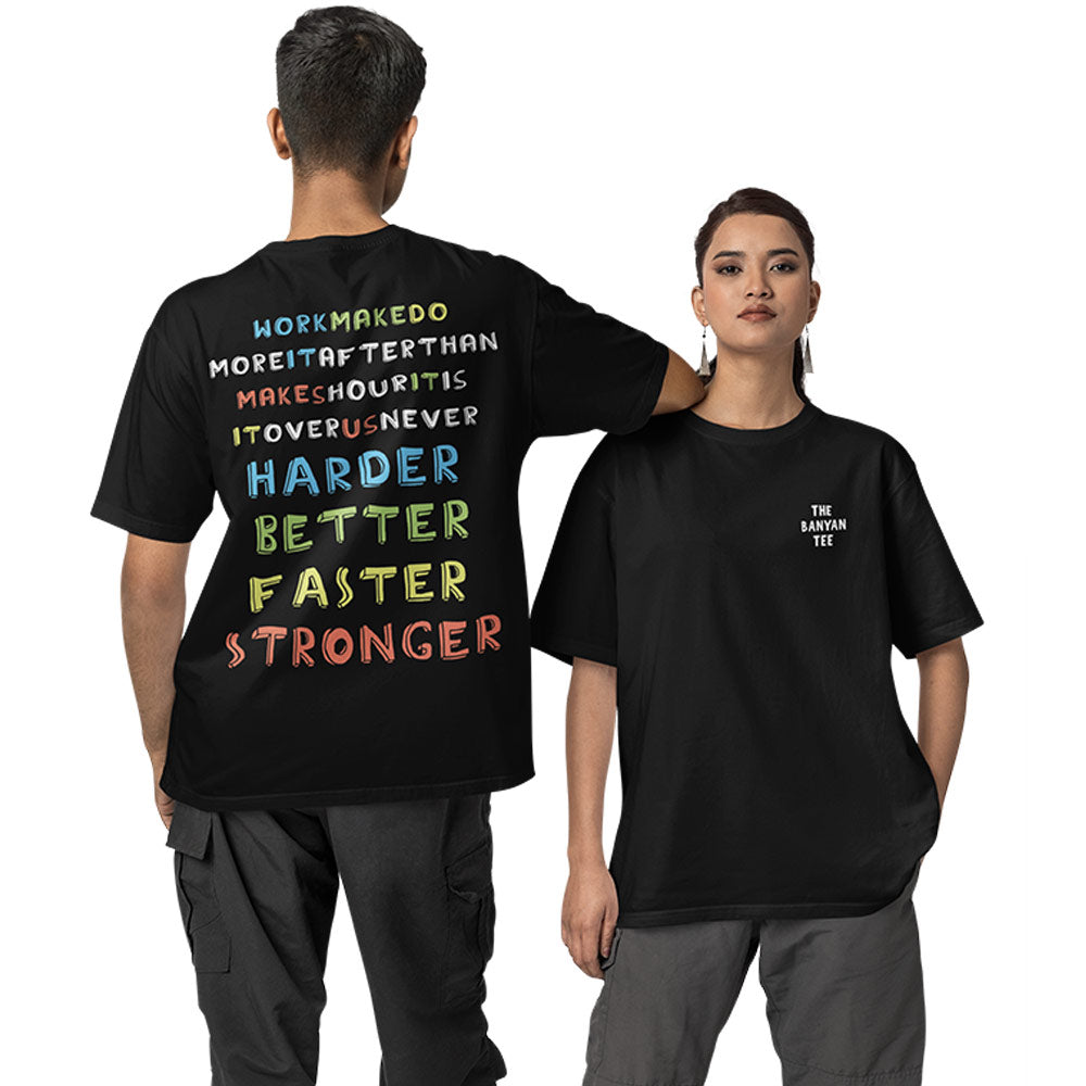 Daft Punk Oversized T shirt - Harder, Better, Faster, Stronger