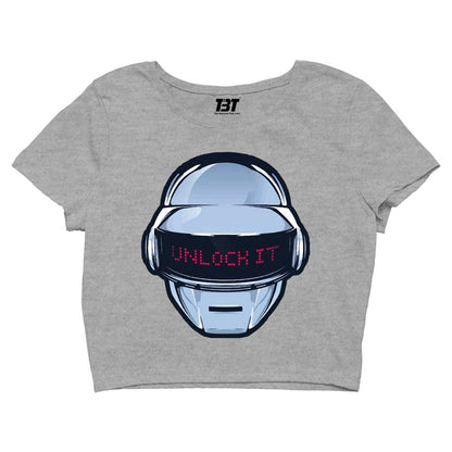 daft punk unlock it crop top music band buy online india the banyan tee tbt men women girls boys unisex steel grey
