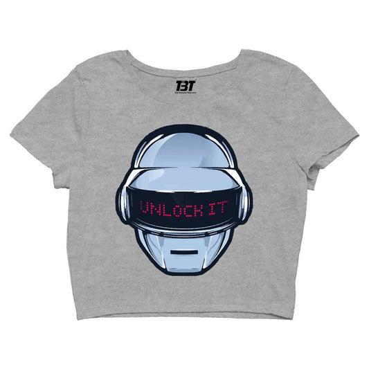 daft punk unlock it crop top music band buy online india the banyan tee tbt men women girls boys unisex steel grey