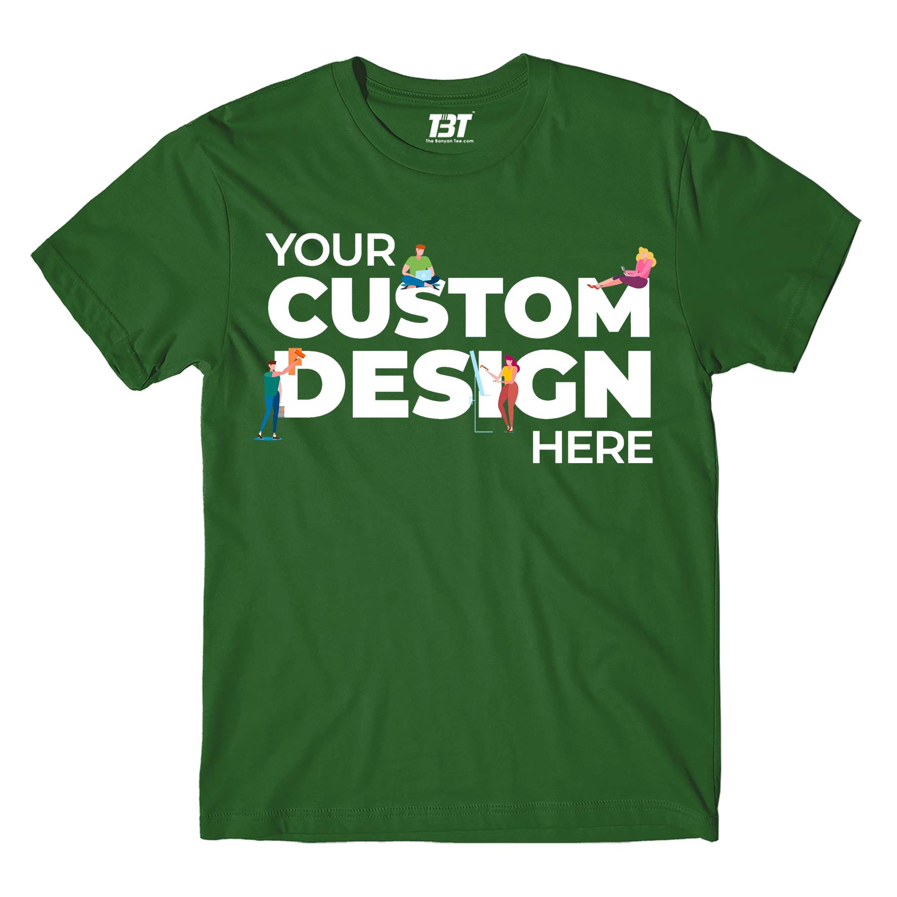 Green t shirt printing best sale