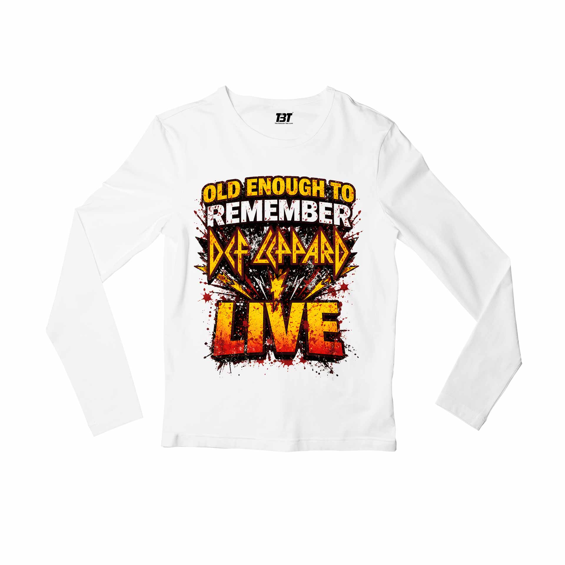 def leppard old enough full sleeves long sleeves music band buy online india the banyan tee tbt men women girls boys unisex white 