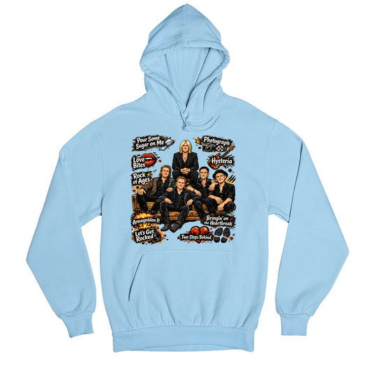 def leppard doodle leppard hoodie hooded sweatshirt winterwear music band buy online india the banyan tee tbt men women girls boys unisex baby blue 