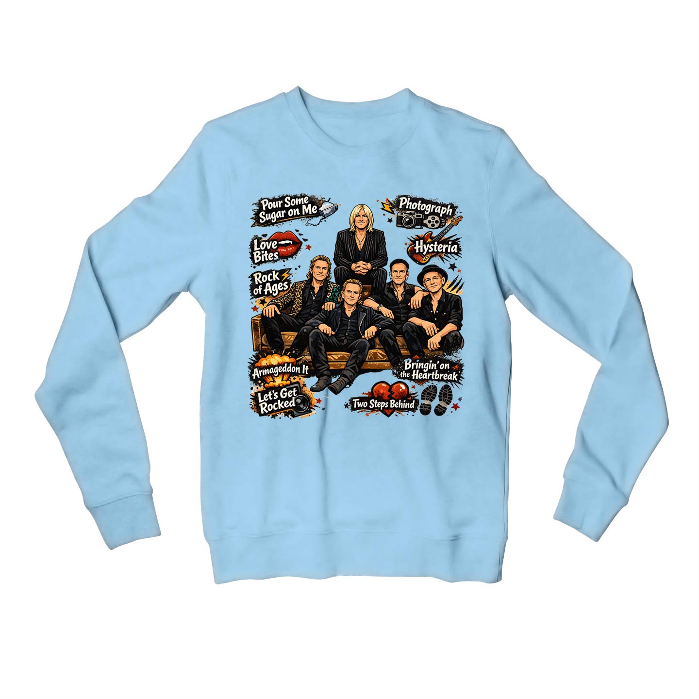 def leppard doodle leppard sweatshirt upper winterwear music band buy online india the banyan tee tbt men women girls boys unisex baby blue 