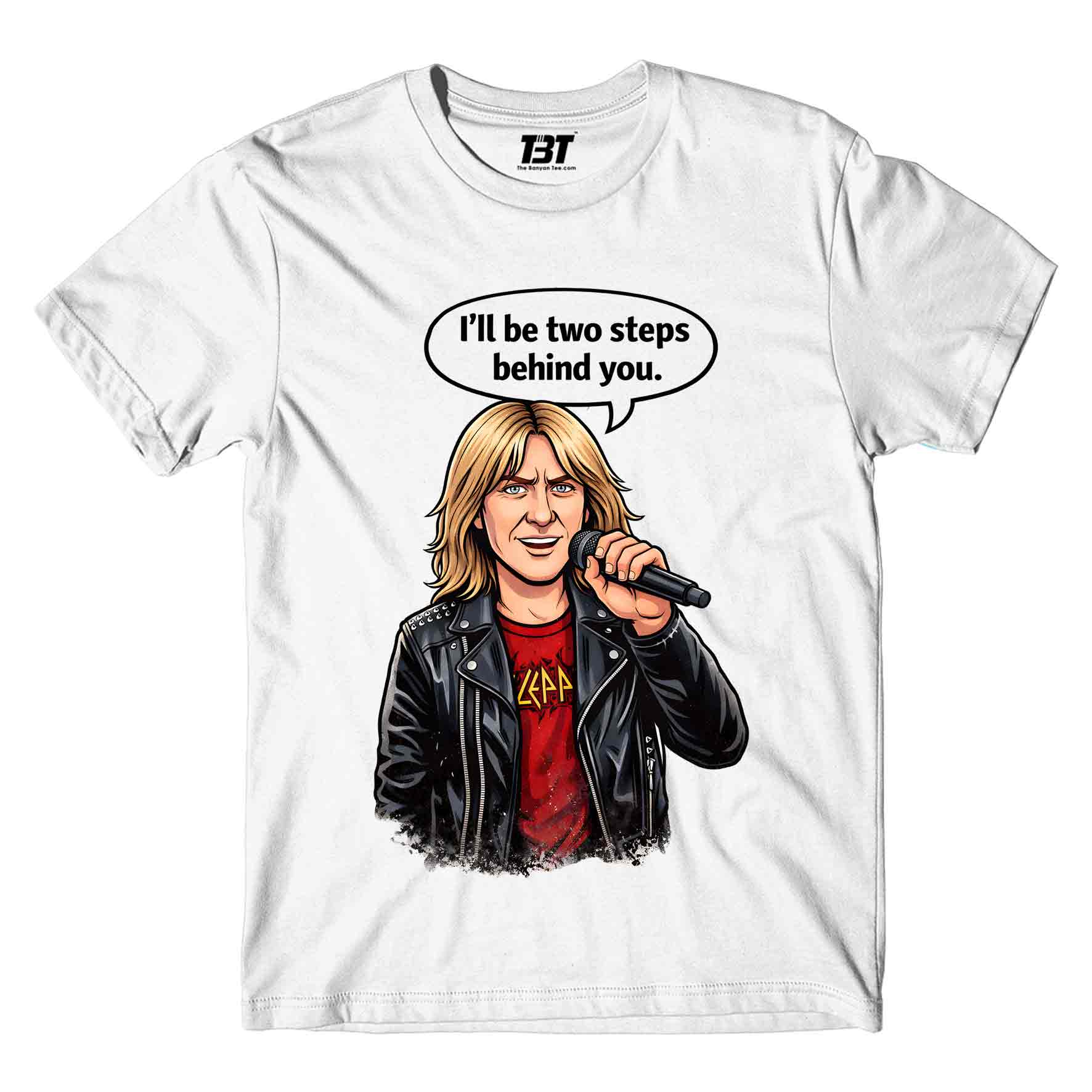 def leppard two steps behind t-shirt music band buy online india the banyan tee tbt men women girls boys unisex white 