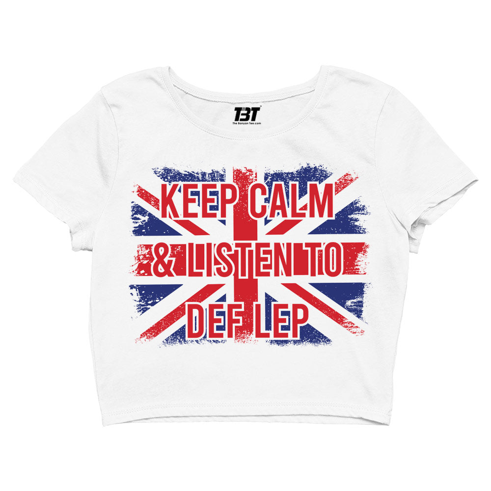 def leppard keep calm crop top music band buy online india the banyan tee tbt men women girls boys unisex white and listen to def leppard