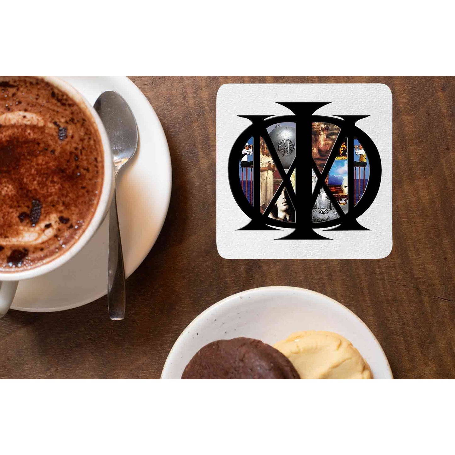 dream theater artwork coasters wooden table cups indian music band buy online india the banyan tee tbt men women girls boys unisex