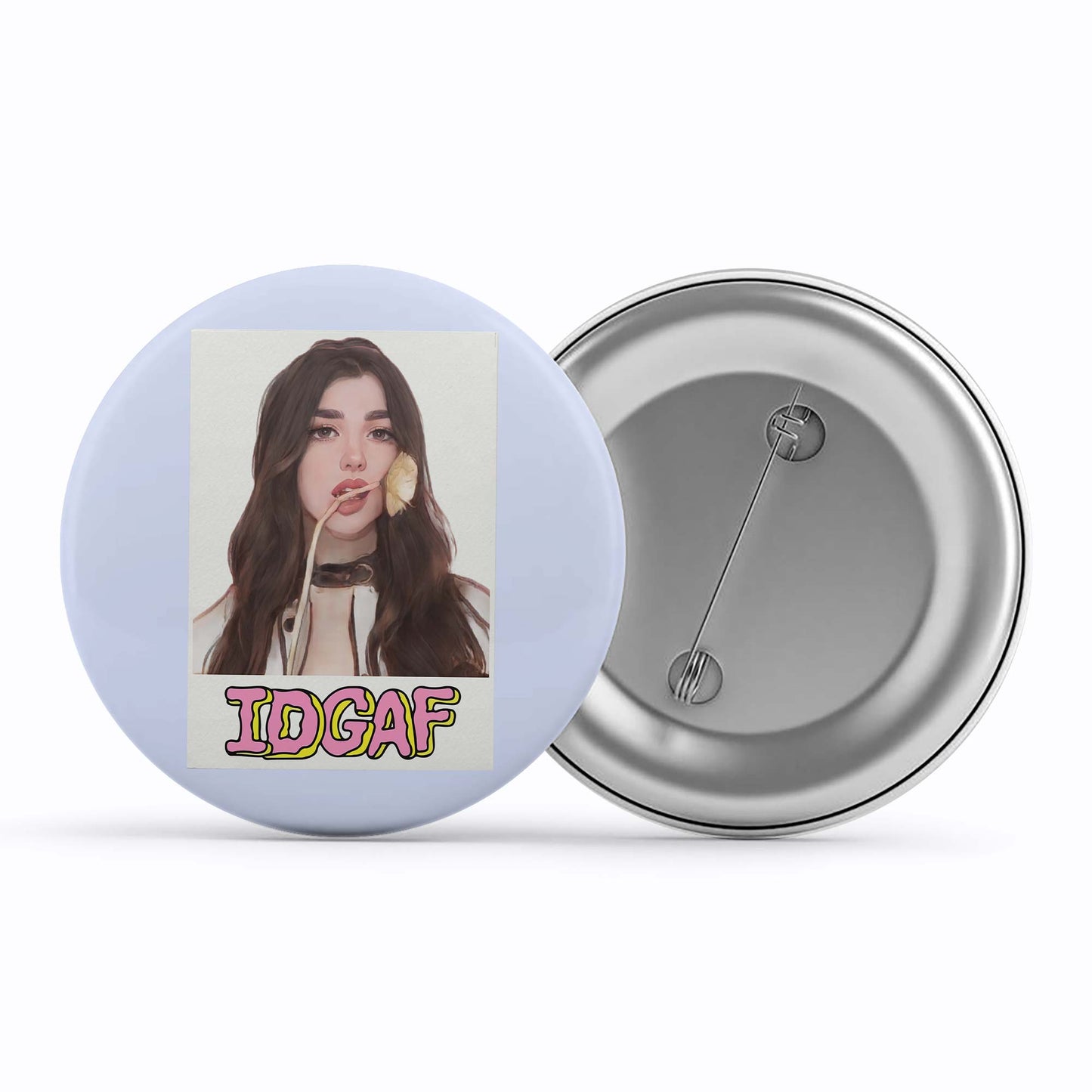 dua lipa idgaf badge pin button music band buy online india the banyan tee tbt men women girls boys unisex